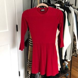 Red Reformation ribbed skater dress